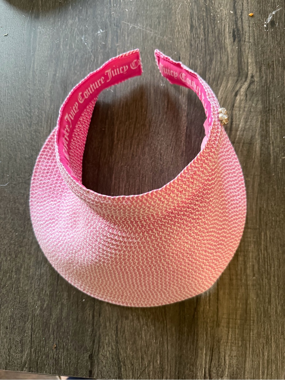 Juicy Couture Pink Straw Visor